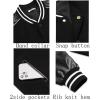 imageCOOFANDY Mens Varsity Jacket Casual Leather Sleeve Baseball Letterman Bomber Jacket CoatPitchblack