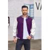 imageCOOFANDY Mens Varsity Jacket Casual Leather Sleeve Baseball Letterman Bomber Jacket CoatPurple