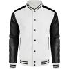 imageCOOFANDY Mens Varsity Jacket Casual Leather Sleeve Baseball Letterman Bomber Jacket CoatWhite