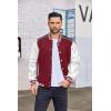 imageCOOFANDY Mens Varsity Jacket Casual Leather Sleeve Baseball Letterman Bomber Jacket CoatWine Red
