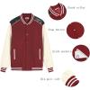 imageCOOFANDY Mens Varsity Jacket Casual Leather Sleeve Baseball Letterman Bomber Jacket CoatWine Red