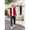 imageCOOFANDY Mens Varsity Jacket Casual Leather Sleeve Baseball Letterman Bomber Jacket CoatWine Red