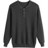 imageCOOFANDY Mens Waffle Henley Shirts Crewneck Lightweight Sweater Long Sleeve Causal Knitted Pullover T ShirtDark Grey