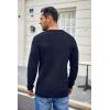 imageCOOFANDY Mens Waffle Henley Shirts Crewneck Lightweight Sweater Long Sleeve Causal Knitted Pullover T ShirtNavy