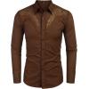 imageCOOFANDY Mens Western Shirts Long Sleeve Embroideres Cowboy Shirts Casual Button Down Shirt01coffeepattern1