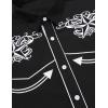 imageCOOFANDY Mens Western Shirts Long Sleeve Embroideres Cowboy Shirts Casual Button Down ShirtBlack  White