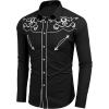 imageCOOFANDY Mens Western Shirts Long Sleeve Embroideres Cowboy Shirts Casual Button Down ShirtBlack Pattern3