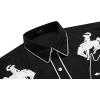 imageCOOFANDY Mens Western Shirts Long Sleeve Embroideres Cowboy Shirts Casual Button Down ShirtBlackhorse