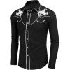 imageCOOFANDY Mens Western Shirts Long Sleeve Embroideres Cowboy Shirts Casual Button Down ShirtBlackhorse