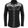 imageCOOFANDY Mens Western Shirts Long Sleeve Embroideres Cowboy Shirts Casual Button Down ShirtBlackpattern2