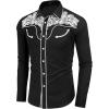 imageCOOFANDY Mens Western Shirts Long Sleeve Embroideres Cowboy Shirts Casual Button Down ShirtBlackpattern2