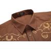 imageCOOFANDY Mens Western Shirts Long Sleeve Embroideres Cowboy Shirts Casual Button Down ShirtBrown Pattern3