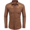 imageCOOFANDY Mens Western Shirts Long Sleeve Embroideres Cowboy Shirts Casual Button Down ShirtBrown Pattern3