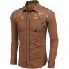 imageCOOFANDY Mens Western Shirts Long Sleeve Embroideres Cowboy Shirts Casual Button Down ShirtBrown Pattern3