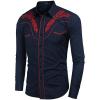 imageCOOFANDY Mens Western Shirts Long Sleeve Embroideres Cowboy Shirts Casual Button Down ShirtNavy Bluepattern1