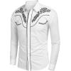 imageCOOFANDY Mens Western Shirts Long Sleeve Embroideres Cowboy Shirts Casual Button Down ShirtWhitepattern1