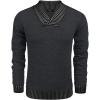 imageCOOFANDY Men Casual Knitted Sweaters Shawl Collar Dress Sweater Long Sleeve VNeck Pullover TopsDark Grey