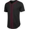 imageCOOFANDY Mens Baseball Button Down Jersey Short Sleeve Hipster Hip Hop T ShirtsBlackred Stripe