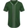 imageCOOFANDY Mens Baseball Button Down Jersey Short Sleeve Hipster Hip Hop T ShirtsGreen