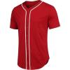 imageCOOFANDY Mens Baseball Button Down Jersey Short Sleeve Hipster Hip Hop T ShirtsWine Red