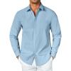 imageCOOFANDY Mens Button Down Long Sleeve Shirt Casual Untucked Dress Shirt Regular Fit Wedding ShirtsAngel Falls