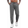 imageCOOFANDY Mens Casual Joggers Pants Cotton Elastic Waist Drawstring Chino Pants Hiking Outdoor Track SweatpantsDrak Grey