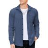 imageCOOFANDY Mens Corduroy Shirt Casual Shacket Long Sleeve Button Down Lightweight JacketDark Blue