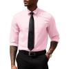 imageCOOFANDY Mens Dress Shirts Long Sleeve Button Down Formal Shirt Regular Fit Solid Business Casual ShirtsPink