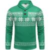 imageCOOFANDY Mens Fashion Shawl Collar Pullover Casual Long Sleeve Knitted Sweater SweatshirtsChristmasgreen
