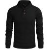 imageCOOFANDY Mens Fashion Shawl Collar Pullover Casual Long Sleeve Knitted Sweater SweatshirtsSweatshirtblack