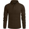 imageCOOFANDY Mens Fashion Shawl Collar Pullover Casual Long Sleeve Knitted Sweater SweatshirtsSweatshirtbrown