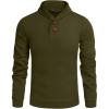imageCOOFANDY Mens Fashion Shawl Collar Pullover Casual Long Sleeve Knitted Sweater SweatshirtsSweatshirtolive