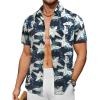 imageCOOFANDY Mens Hawaiian Shirts Short Sleeve Button Down Shirt Casual Summer Beach Shirts Floral Tropical Vacation Resort WearGreen
