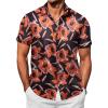 imageCOOFANDY Mens Hawaiian Shirts Short Sleeve Button Down Shirt Casual Summer Beach Shirts Floral Tropical Vacation Resort WearOrangefloral