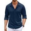 imageCOOFANDY Mens Long Sleeve Button Down Wrinkle Free Shirt Casual Untucked Stretch Dress ShirtsBlack Iris