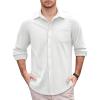 imageCOOFANDY Mens Long Sleeve Dress Shirt Button Down Casual Shirts for Men Wrinkle Free Shirt with PocketWhite