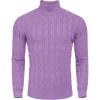 imageCOOFANDY Mens Slim Fit Turtleneck Sweater Casual Twisted Knitted Pullover SweatersLight Purple