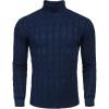 imageCOOFANDY Mens Slim Fit Turtleneck Sweater Casual Twisted Knitted Pullover SweatersNavy Blue