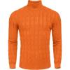 imageCOOFANDY Mens Slim Fit Turtleneck Sweater Casual Twisted Knitted Pullover SweatersOrange