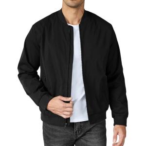 imageCOOFANDY Mens Bomber Jacket Lightweight Casual Stylish Light Flight Jacket Windbreaker Varsity JacketsBlack