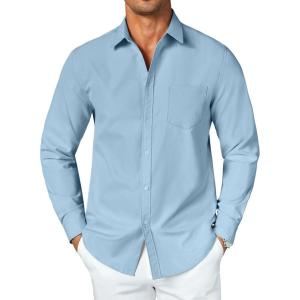 imageCOOFANDY Mens Button Down Long Sleeve Shirt Casual Untucked Dress Shirt Regular Fit Wedding ShirtsAngel Falls