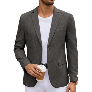imageCOOFANDY Mens Casual Blazer Lightweight Unlined Sport Coat Regular Fit Two Button Suit JacketDark Charcoal