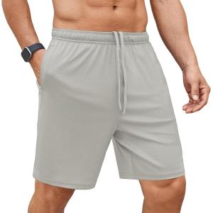 imageCOOFANDY Mens Gym Workout Shorts 7 Inch Stretch Athletic Shorts Lightweight Running Training Short Pants with PocketsLight Grey 1 Pack of 1