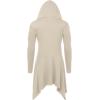 imageCOOFANDY Long Hooded Cardigan Ruffle Shawl Collar Open Front Lightweight Drape Cape Overcoat with PocketsLight Khaki