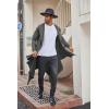 imageCOOFANDY Long Hooded Cardigan Ruffle Shawl Collar Open Front Lightweight Drape Cape Overcoat with PocketsMiddle Grey