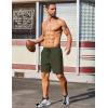 imageCOOFANDY Mens 2 Pack Gym Workout Shorts 7 Inch Lightweight Athletic Shorts Quick Dry Running Shorts with PocketsBlackArmy Green