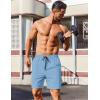 imageCOOFANDY Mens 2 Pack Gym Workout Shorts 7 Inch Lightweight Athletic Shorts Quick Dry Running Shorts with PocketsDark GreyLight Blue