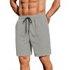 imageCOOFANDY Mens 2 Pack Gym Workout Shorts 7 Inch Lightweight Athletic Shorts Quick Dry Running Shorts with PocketsLight GreyDark Green