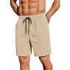 imageCOOFANDY Mens 2 Pack Gym Workout Shorts 7 Inch Lightweight Athletic Shorts Quick Dry Running Shorts with PocketsLight KhakiLight Grey