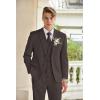 imageCOOFANDY Mens 3 Piece Linen Suits Casual Lightweight Blazer Jackets Vest Pants Set for Wedding Business PromDark Grey